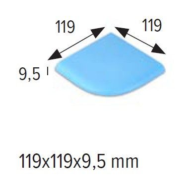 11,9x11,9 cm Bullnose pozitív sarok elem (több színben) oldalán kerekített medence csempe