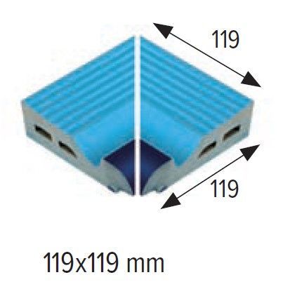11,9x11,9 cm Negatív gérvágott belső sarok elem kapaszkodóhoz (több színben)