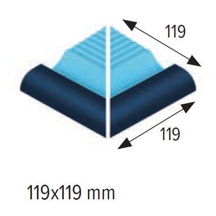 11,9x11,9 cm Pozitív gérvágott külső sarok elem kapaszkodóhoz (több színben)