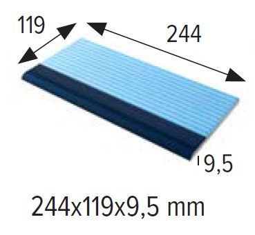 12,5x25 cm Lépcsőelem csúszásmentes (több színben) oldalán kerekített medence csempe