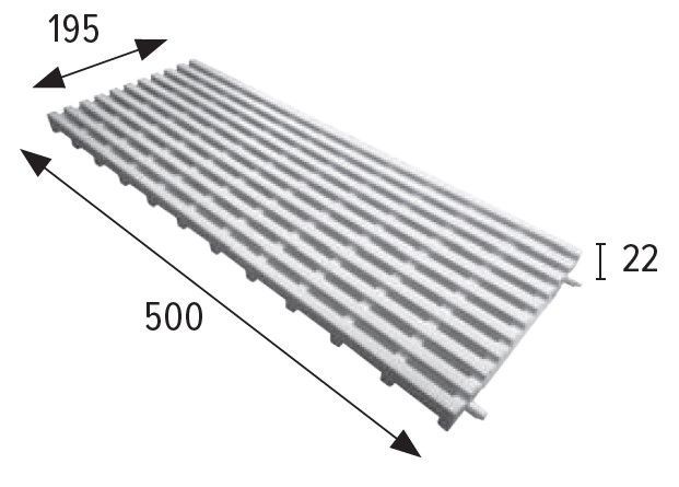 19,5x50 cm Rács elem - fehér műanyag