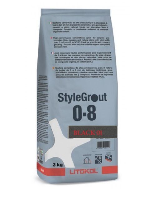 LITOKOL STYLEGROUT black 01 fekete cementes fugázó