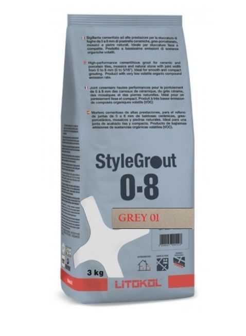 LITOKOL STYLEGROUT GREY 01 cementes szürke fugázó