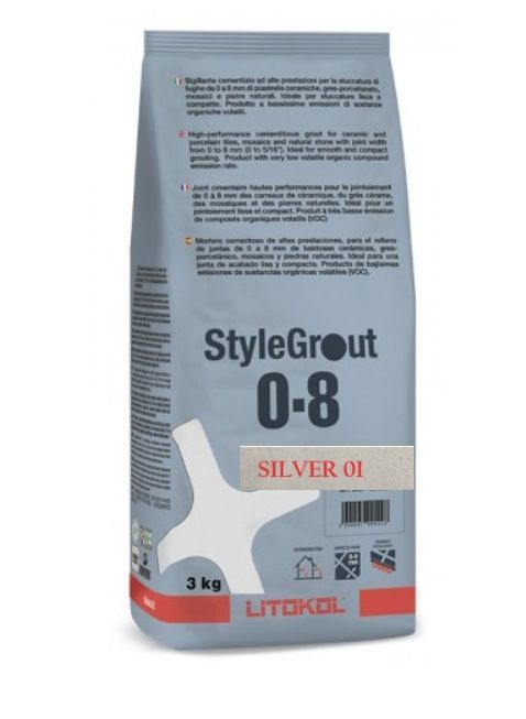 LITOKOL STYLEGROUT silver 01 cementes szürke fugázó