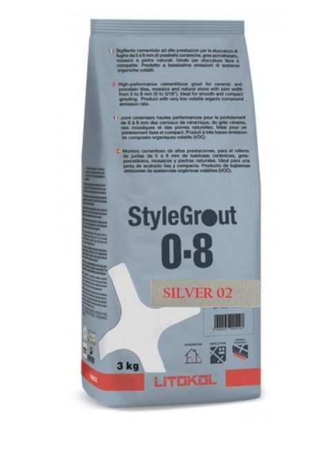 LITOKOL STYLEGROUT silver 02 cementes szürke fugázó