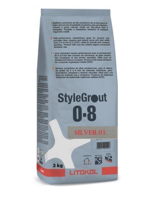 LITOKOL STYLEGROUT silver 03 cementes szürke fugázó